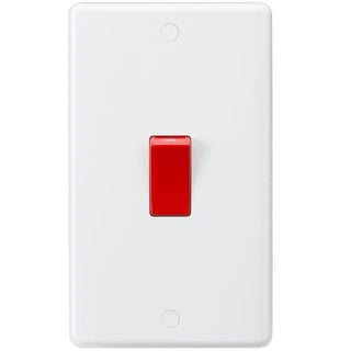 Knightsbridge Curved Edge 45A DP Switch (large) - White - CU8332