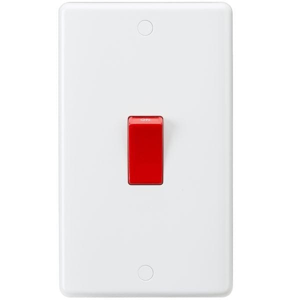 Knightsbridge Curved Edge 45A DP Switch (large) - White - CU8332, Image 1 of 1