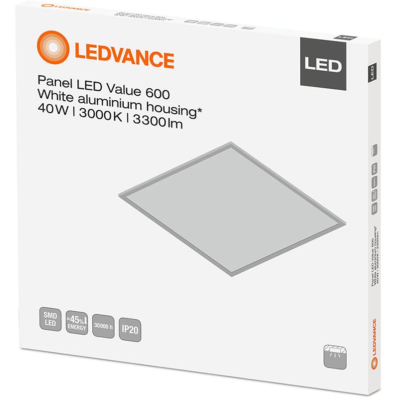 LEDVANCE 40W 600x600mm 90 Degree LED Ceiling Panel - Cool White - VP60040U-066663, Image 5 of 6