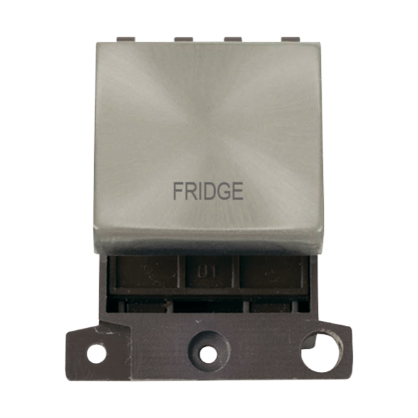 Click Scolmore MiniGrid 20A Double-Pole Ingot Fridge Switch Satin Chrome - MD022SC-FD, Image 1 of 1