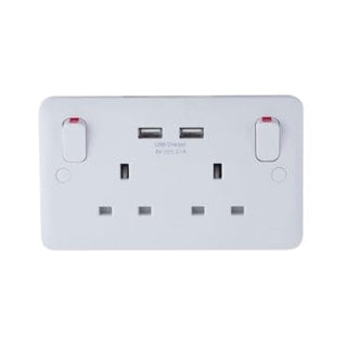 Schneider LWM Twin Socket 2xUSB SP 2.1 White - GGBL30202USBAS