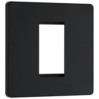BG Evolve Matt Black Grid 1 Gang Euro Module Front Plate - PCDMBEMS1B