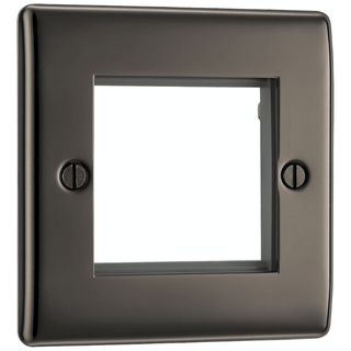 BG Nexus Metal Black Nickel 2 Mod Sq Front Plate - NBNEMS2