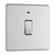 BG Screwless Flatplate Brushed Steel Single Switch, 20A With Power Indicator - FBS31