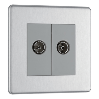 BG Flat Plate Brushed Steel Gr 2G Iso Co Ax Skt - FBS63