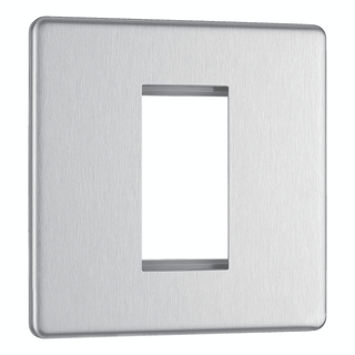 BG Flat Plate Brushed Steel 1 Mod Sq Front Plate - FBSEMS1