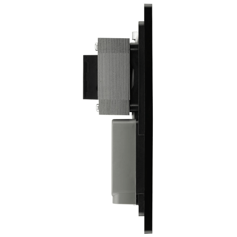 BG Evolve Matt Black Dual Voltage Shaver Socket 115/240V - PCDMB20B, Image 2 of 3