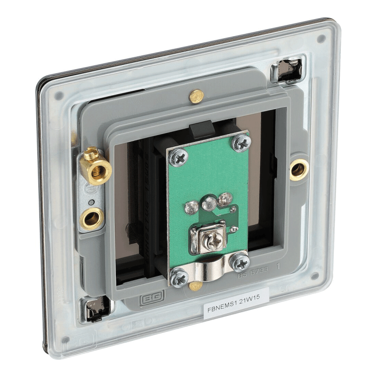 BG Nexus Flatplate Screwless Black Nickel 1 Gang Single Isolated Co-Axial Socket - FBN62, Image 3 of 3