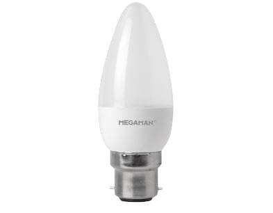 Megaman RichColour 3.8W LED BC/B22 Candle Warm White 360° 250lm Dimmable - 142544, Image 1 of 1