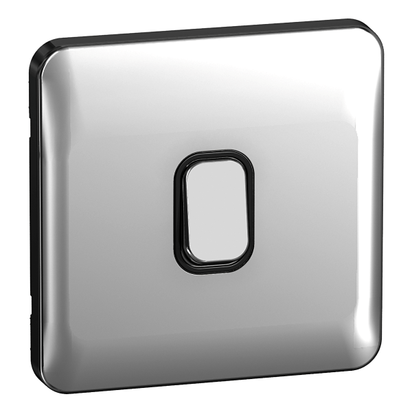 Schneider LSD 10AX 1G 2W Switch Black Insert - Polished Chrome - GGBL1012BPC, Image 1 of 1