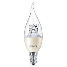 Philips 4W LED E14 SES Bent-Tip Candle Very Warm White Dimmable - 45376600, Image 1 of 1