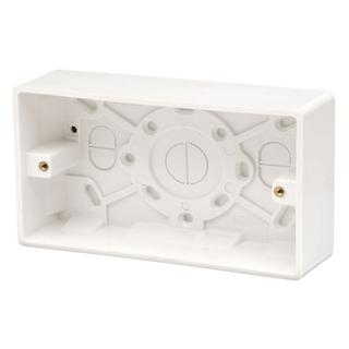 Click Scolmore Mode 2 Gang 35mm Pattress Box Polar White - CMA084