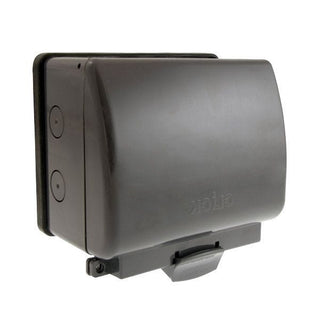 Click Scolmore Aquip Weatherproof Twin 2 Gang Enclosure (Unfurnished) IP66 - OA502AG