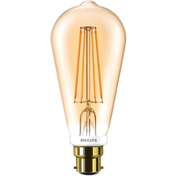Philips CLA 7W LED BC B22 Squirrel Cage Globe Amber Warm White Dimmable - 58107, Image 1 of 1