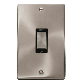 Click Scolmore Deco Ingot 2 Gang 45A 2 Pole Switch - VPSC502BK