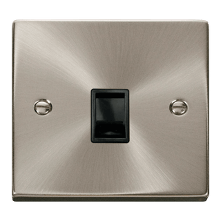 Click Scolmore Deco 1 Gang RJ11 Flush Socket - VPSC115BK