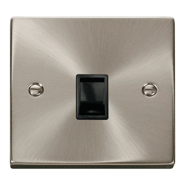 Click Scolmore Deco 1 Gang RJ11 Flush Socket - VPSC115BK, Image 1 of 1