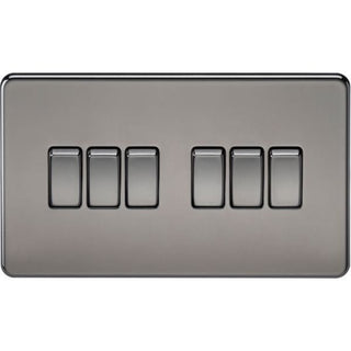 Knightsbridge Screwless 10AX 6G 2-way Switch - Black Nickel - SF4200BN