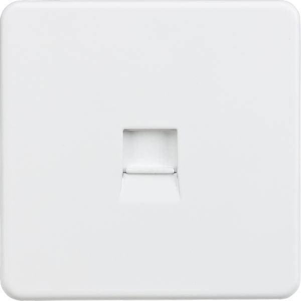 Knightsbridge Screwless Telephone Extension Socket - Matt White - SF7400MW, Image 1 of 1