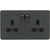 Knightsbridge Screwless 13A 2G DP switched socket - Anthracite - SFR9000AT