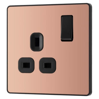 BG Evolve Polished Copper Single Switched 13A Power Socket - PCDCP21B