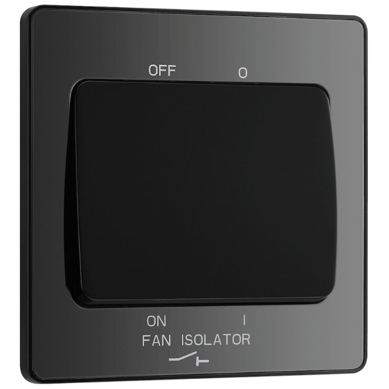 BG Evolve Black Chrome Fan Isolator Switch 10A Triple Pole - PCDBC15B, Image 1 of 3