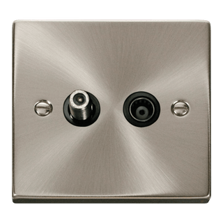 Click Scolmore Deco Isolated Co-Axial and Satellite Socket - VPSC157BK