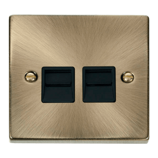 Click Scolmore Deco 2 Gang Secondary Telephone Socket - VPAB126BK