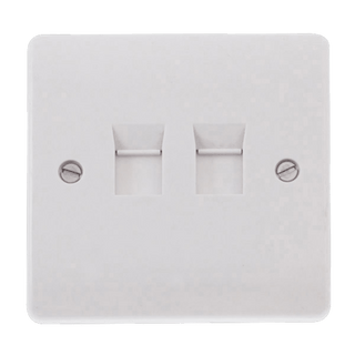Click Scolmore Mode 45A 1 Gang Double CAT-5E Switch Polar White - CMA132