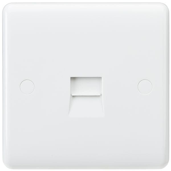 Knightsbridge Curved Edge Telephone Master Socket - White - CU7300, Image 1 of 1