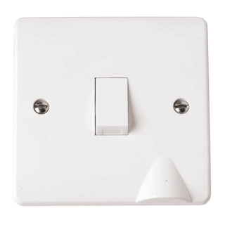 Click Scolmore Mode 20A 1 Gang Rocker Switch Polar White - CMA022