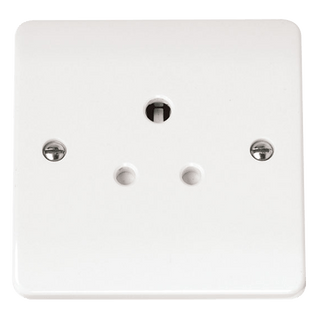 Click Scolmore Mode 5A 1 Gang Round Pin Plug Socket Polar White - CMA038