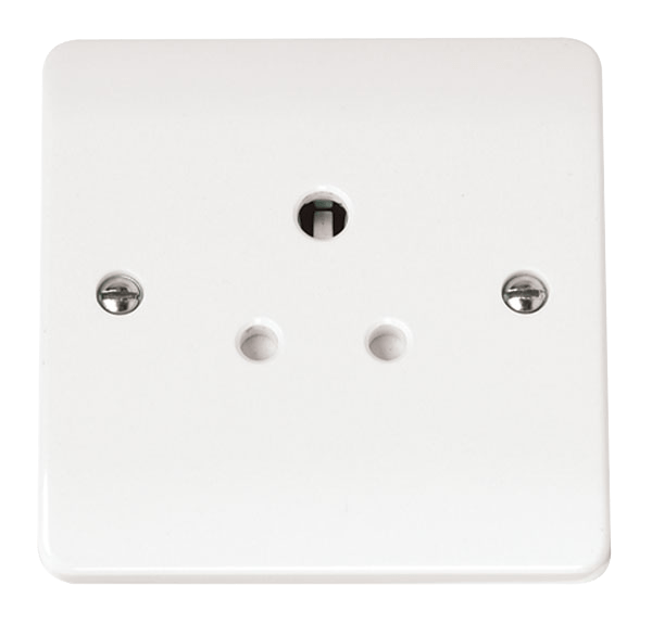 Click Scolmore Mode 5A 1 Gang Round Pin Plug Socket Polar White - CMA038, Image 1 of 1