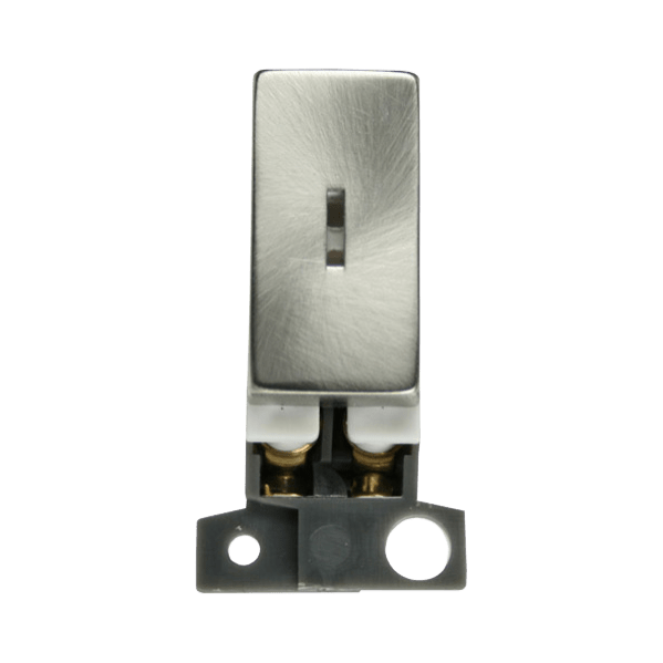 Click Scolmore MiniGrid 13A DoublePole Key Switch Ingot Module Satin