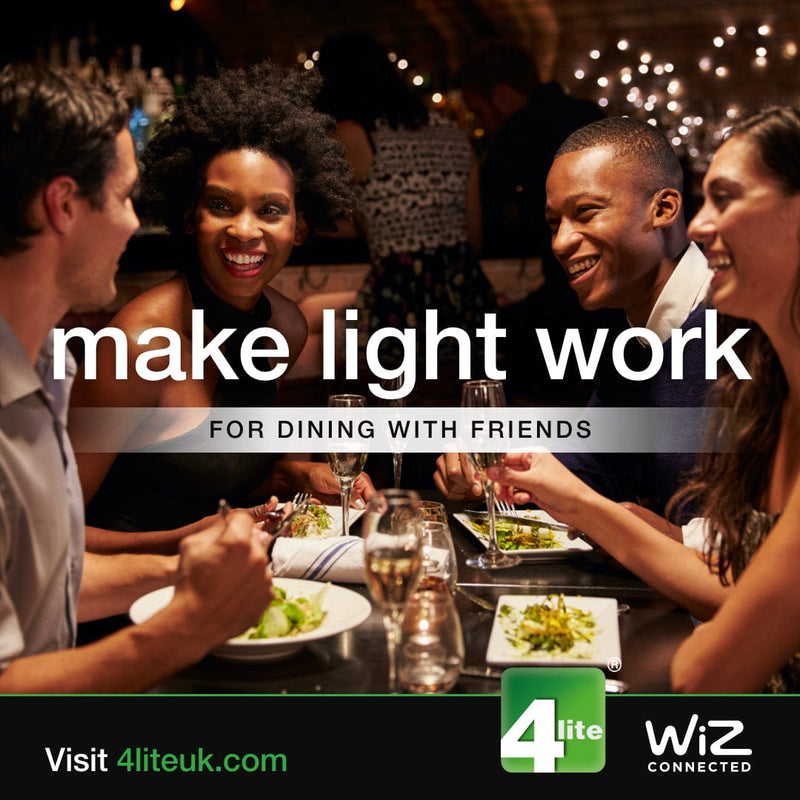 4Lite WiZ Connected SMART LED Decorative 3-way Bar Pendant in Blackened Silver complete with 3 x WiFi Smart LED Globe Lamps - 4L1-7017