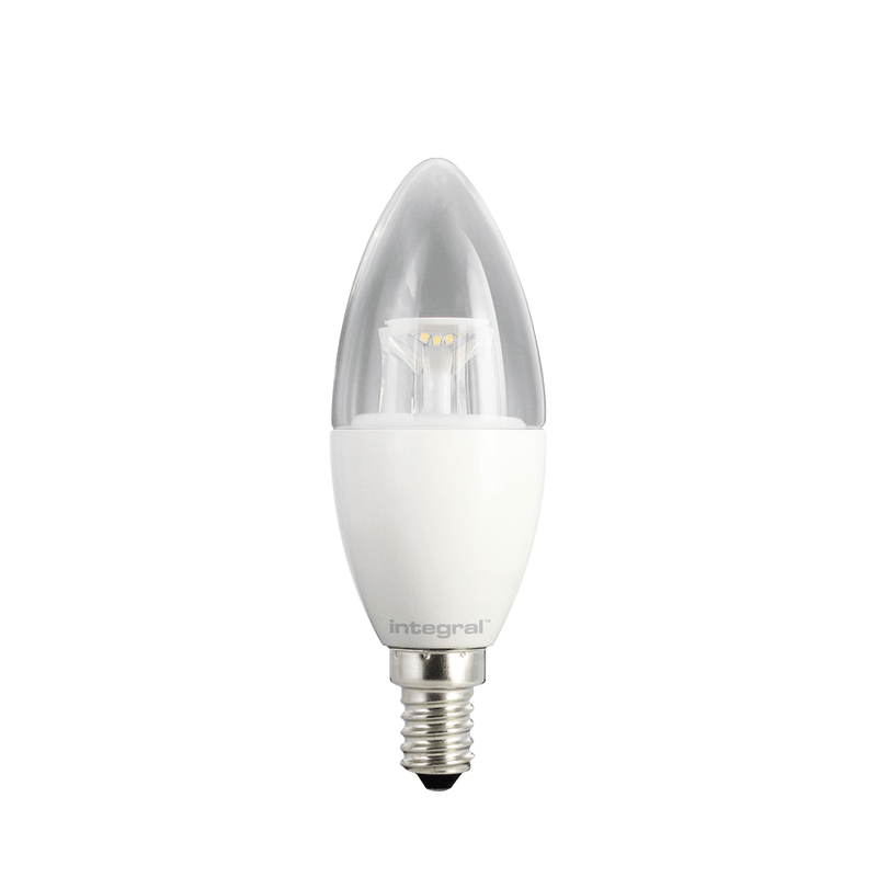 Integral 5.6W LED SES/E14 Candle Cool White 240° Dimmable Clear - ILCANDE14DF029, Image 1 of 1