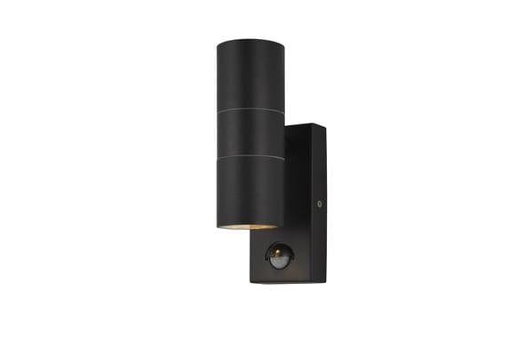 Forum Leto Wall GU10 Up/Downlight with PIR IP44 - Black - ZN-29179-BLK, Image 1 of 1