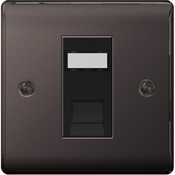 BG Nexus Metal Black Nickel 1 Gang Ethernet Socket - NBNRJ451, Image 1 of 1