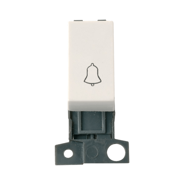 Click Scolmore MiniGrid 10A 1 Way Bell Switch Module White - MD005PW, Image 1 of 1