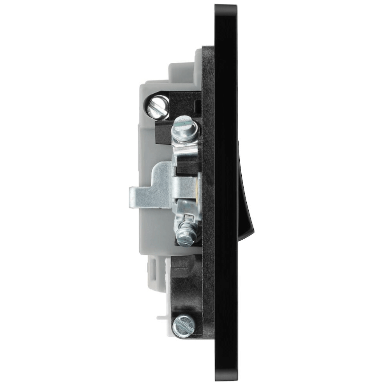 BG Evolve Matt Black Switched 13A Fused Spur Unit With Power LED Indicator And Flex Outlet - PCDMB52B, Image 2 of 3