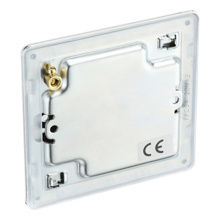 BG Screwless Flatplate Polished Chrome Single Blank Plate - FPC94, Image 3 of 3