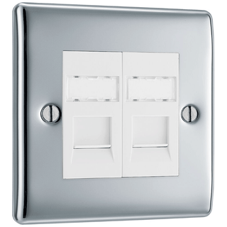 BG Nexus Metal Polished Chrome Rj45 Data, 2G - NPCRJ452