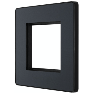 BG Evolve Matt Grey Grid 2 Gang Euro Module Front Plate - PCDMGEMS2B