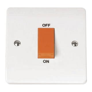 Click Scolmore Mode 50A 1 Gang Rocker Switch Polar White - CMA200