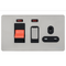 Schneider USFP 45A Cooker Switch with 13A Socket & Neon Black Insert - Stainless Steel - GU4401BSS