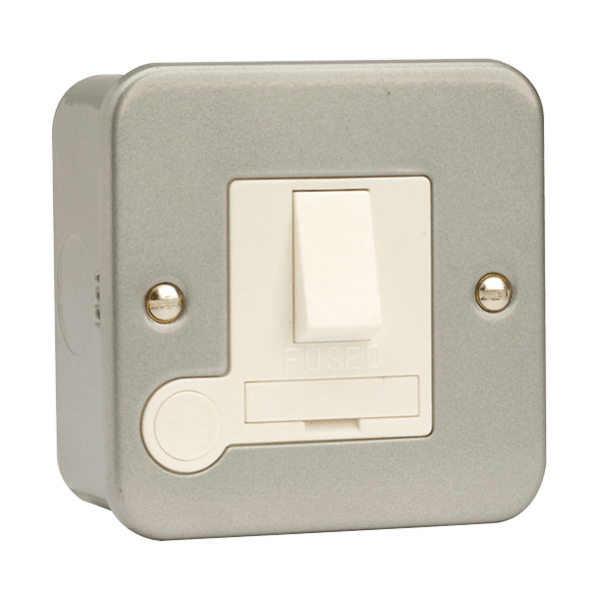 Click Scolmore Essentials Metal Clad 13A Fused Spur Switched Connection Unit (No K/O) - CL051B, Image 1 of 1