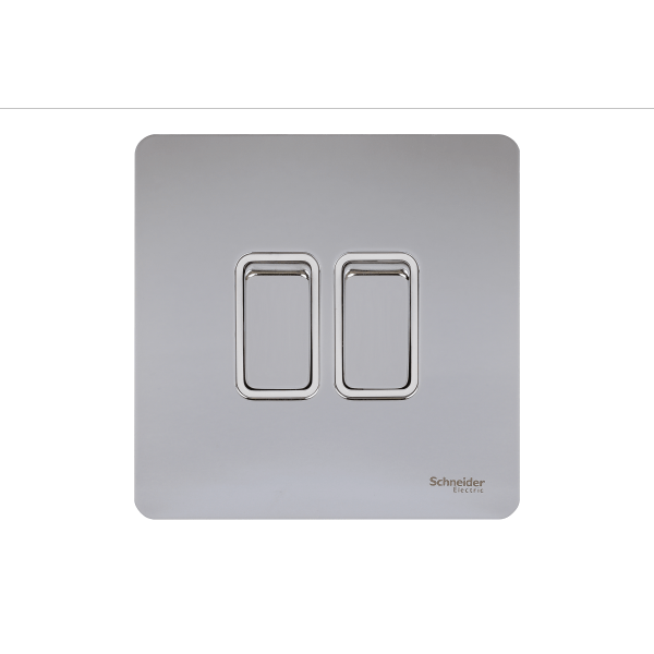 Schneider USFP 16AX 2G 2W Switched White Insert - Polished Chrome - GU1422WPC, Image 1 of 1