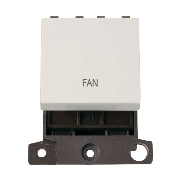 Click Scolmore MiniGrid 20A DoublePole Ingot Fan Switch White MD022