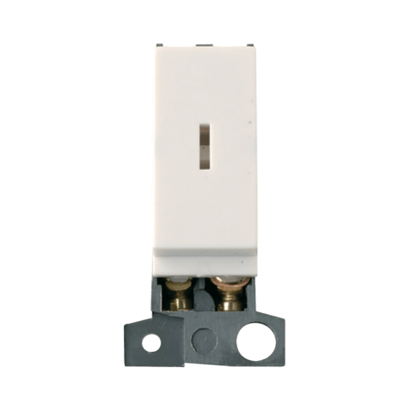 Click Scolmore MiniGrid 13A Resistive Key Switch Module Double-Pole White - MD046PW, Image 1 of 1