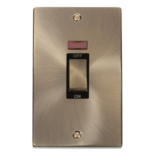 Click Scolmore Deco Ingot 2 Gang 45A 2 Pole Neon Switch - VPAB503BK